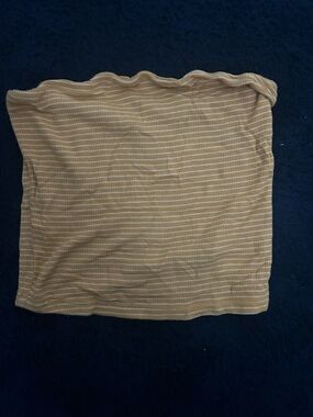 American Eagle Outfitters Mustard Yellow & White Striped Tube Top
